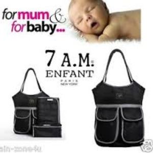 7 A.M Barcelona Diaper Bag, Black